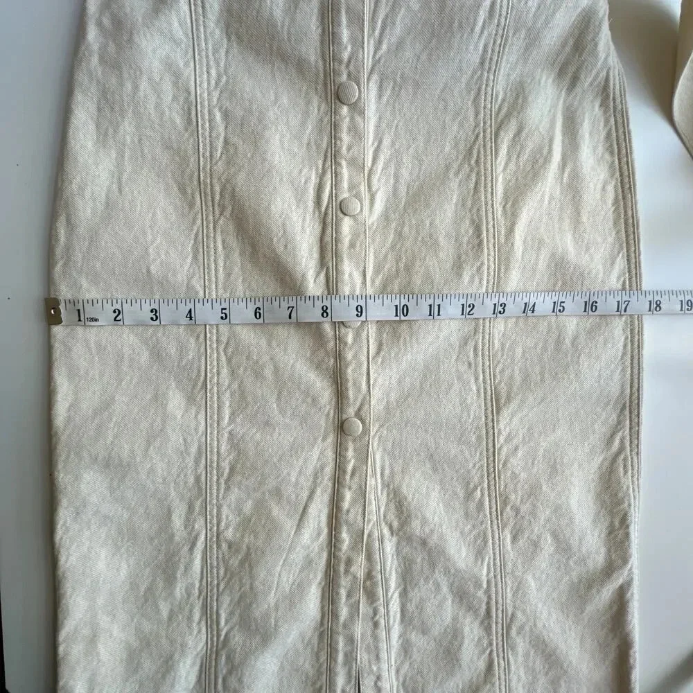Nanushka Sally Denim Creme Midi Dress XS - Picture 11 of 13